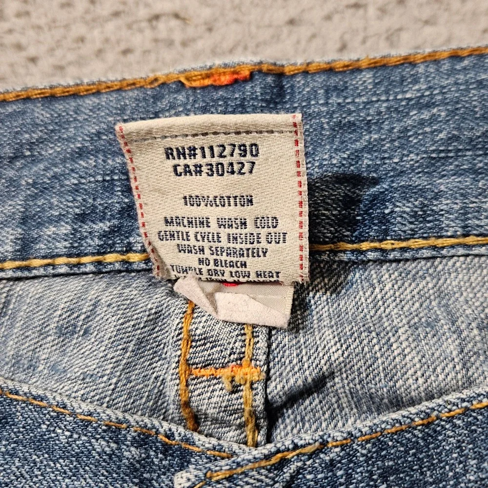 True Religion Y2K Ricky Wide Leg Boot Cut Fit Medium Wash Jean Mens Size 38 x 33